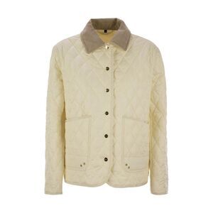 FAY Quilted Jacket with Corduroy Collar Women WHITE T-Shirts & Tops